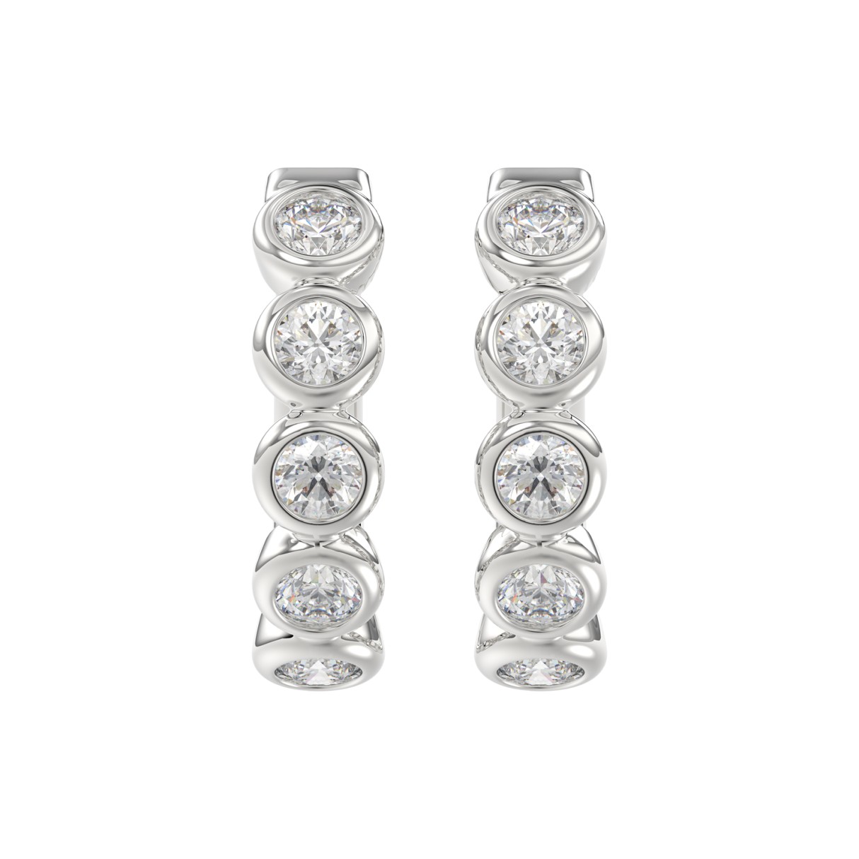 14K WHITE GOLD 1.00CT ROUND DIAMOND LADIES EARRINGS 1 14K WHITE GOLD 1.00CT ROUND DIAMOND LADIES EARRINGS - Image 1