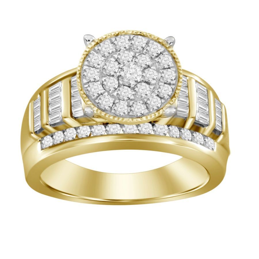 LADIES RING 1.00CT ROUND/BAGUETTE DIAMOND 10K YELLOW GOLD 1 LADIES RING 1.00CT ROUND/BAGUETTE DIAMOND 10K YELLOW GOLD - Image 1