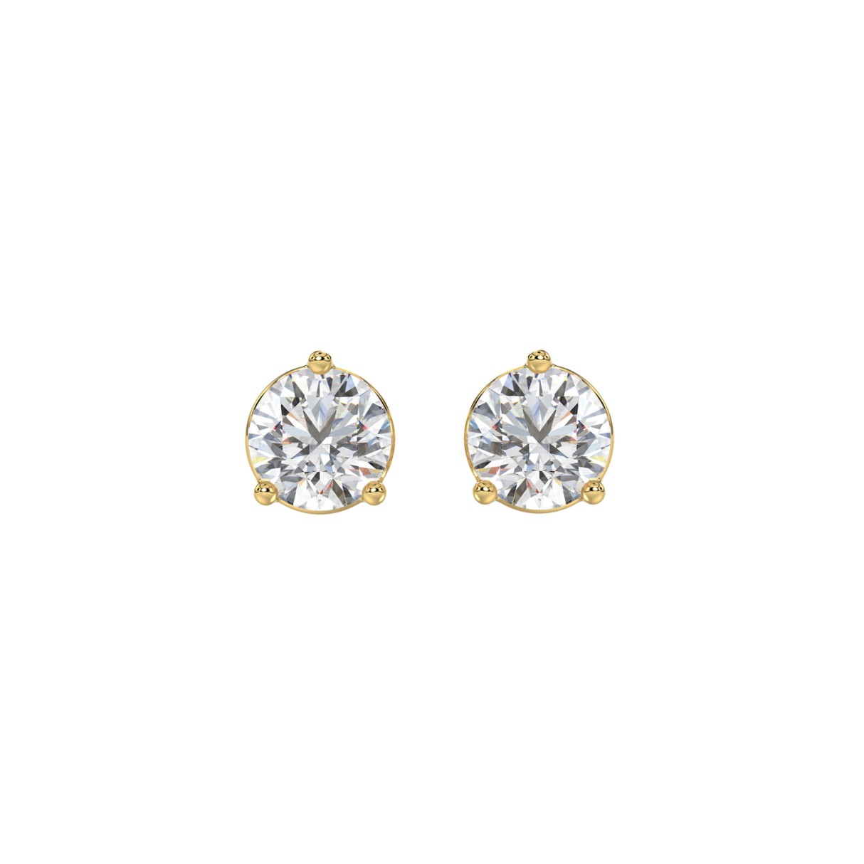 14K YELLOW GOLD 2CT ROUND DIAMOND LADIES SOLITAIRE EARRINGS 1 14K YELLOW GOLD 2CT ROUND DIAMOND LADIES SOLITAIRE EARRINGS - Image 1