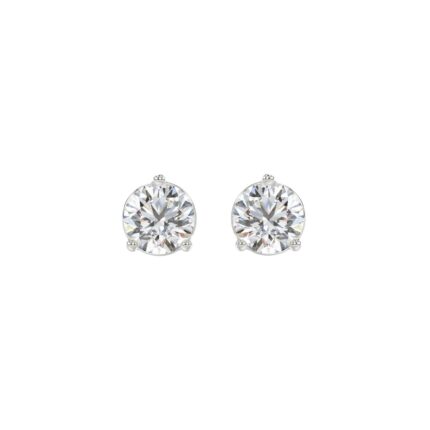 14K WHITE GOLD 2CT ROUND DIAMOND LADIES SOLITAIRE EARRINGS