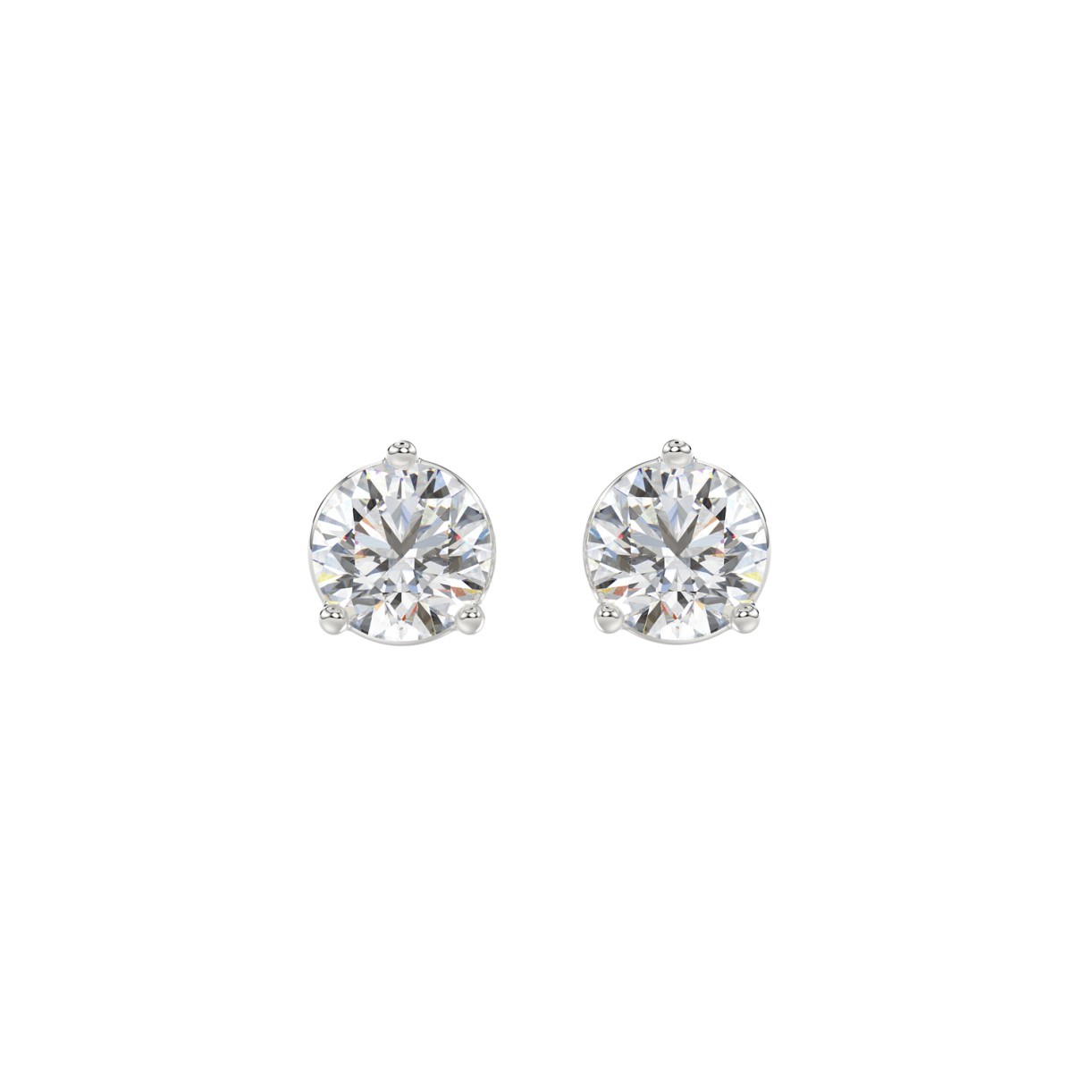 14K WHITE GOLD 2CT ROUND DIAMOND LADIES SOLITAIRE EARRINGS 1 14K WHITE GOLD 2CT ROUND DIAMOND LADIES SOLITAIRE EARRINGS - Image 1