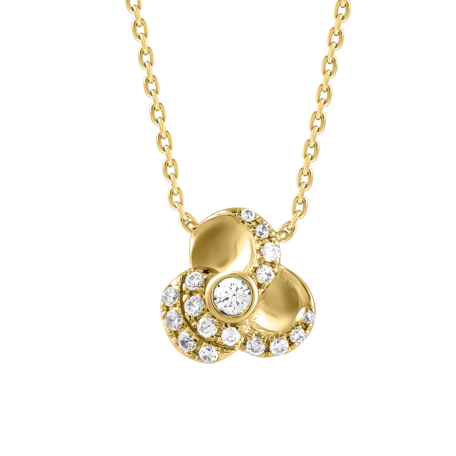 LADIES NECKLACE 0.16CT ROUND DIAMOND 14K YELLOW GOLD 1 LADIES NECKLACE 0.16CT ROUND DIAMOND 14K YELLOW GOLD - Image 1