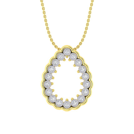LADIES NECKLACE 0.20CT ROUND DIAMOND 10K YELLOW GOLD