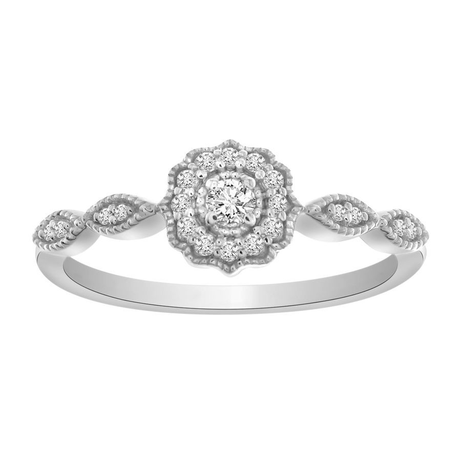 LADIES RING 0.15CT ROUND DIAMOND 10K WHITE GOLD 1 LADIES RING 0.15CT ROUND DIAMOND 10K WHITE GOLD - Image 1