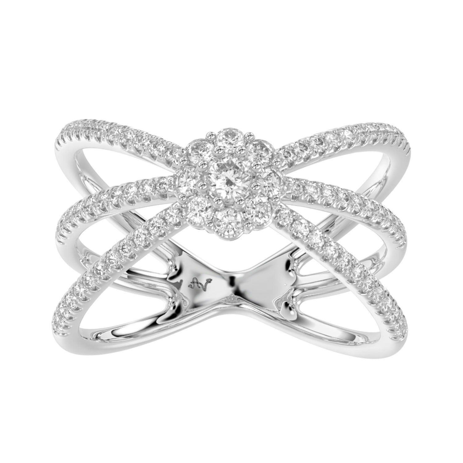 LADIES RING 0.50CT ROUND DIAMOND 14K WHITE GOLD 1 LADIES RING 0.50CT ROUND DIAMOND 14K WHITE GOLD - Image 1