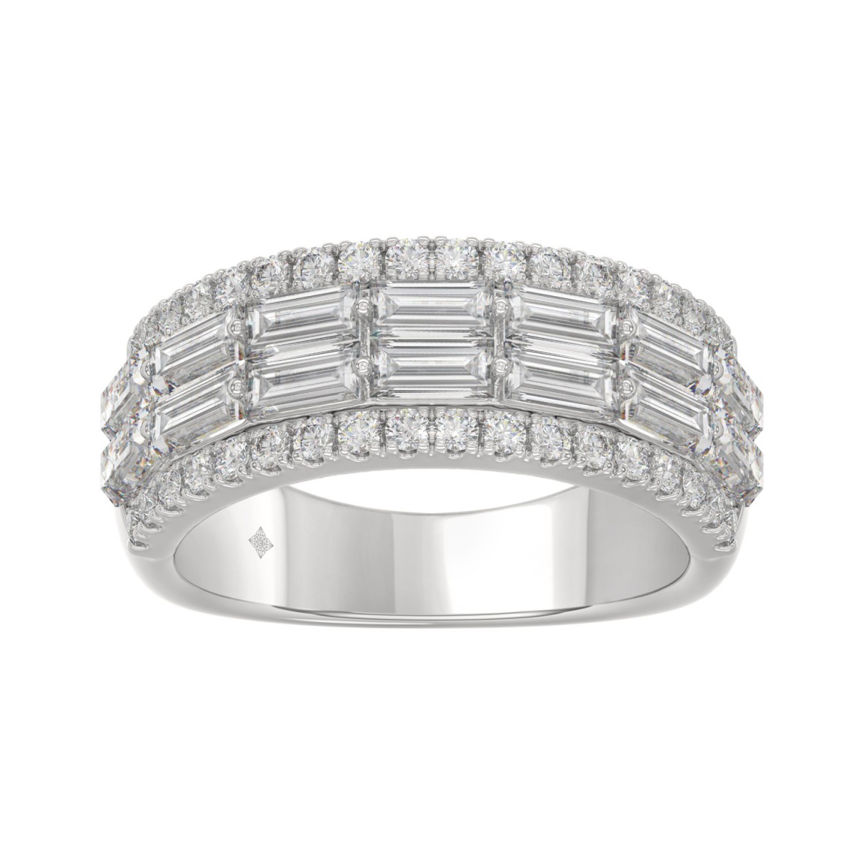 14K WHITE GOLD 1 1/4CT ROUND/BAGUETTE DIAMOND LADIES BAND 1 14K WHITE GOLD 1 1/4CT ROUND/BAGUETTE DIAMOND LADIES BAND - Image 1