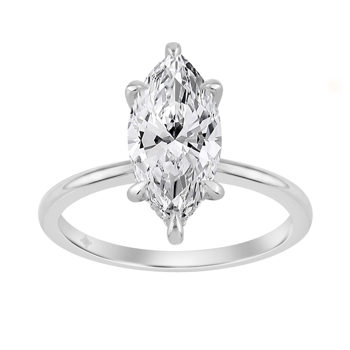 14K WHITE GOLD 2.00CT MARQUISE/ROUND DIAMOND LADIES RING (CENTER STONE MARQUISE DIAMOND 2.00CT) 1 14K WHITE GOLD 2.00CT MARQUISE/ROUND DIAMOND LADIES RING (CENTER STONE MARQUISE DIAMOND 2.00CT) - Image 1