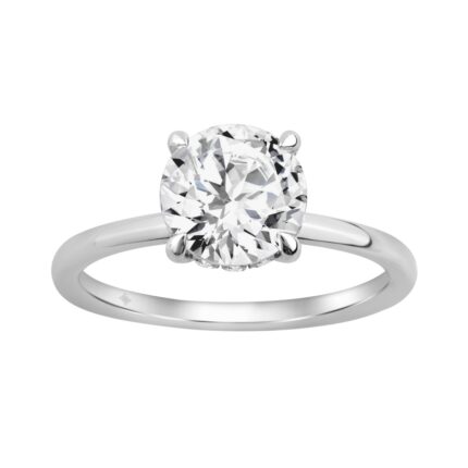 14K WHITE GOLD 2.00CT ROUND DIAMOND LADIES RING (CENTER STONE ROUND DIAMOND 2CT)