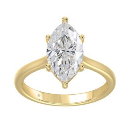 14K YELLOW GOLD 1 1/2CT MARQUISE DIAMOND SOLITAIRE RING