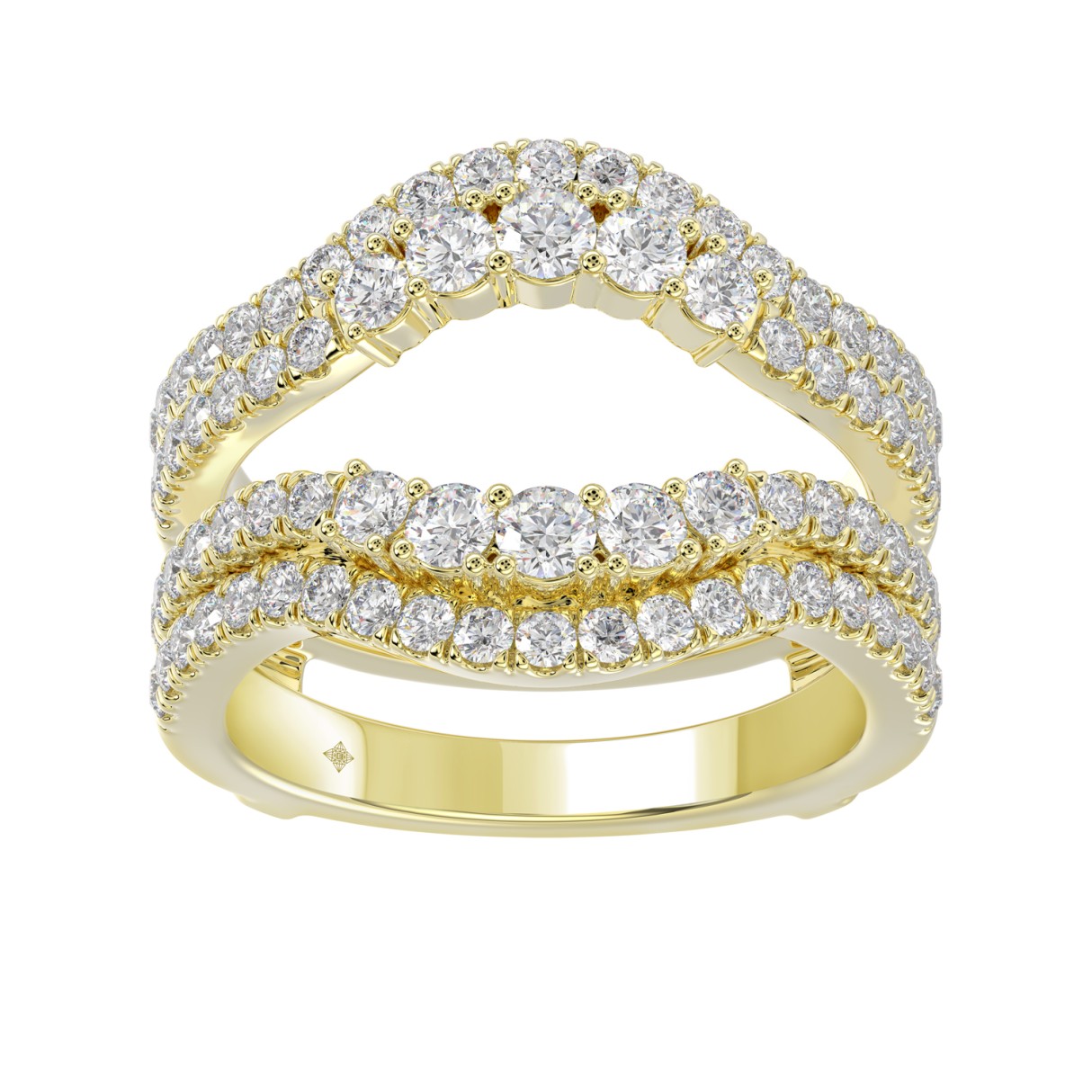 14K YELLOW GOLD 1 1/4CT ROUND DIAMOND LADIES WRAP RING 1 14K YELLOW GOLD 1 1/4CT ROUND DIAMOND LADIES WRAP RING - Image 1