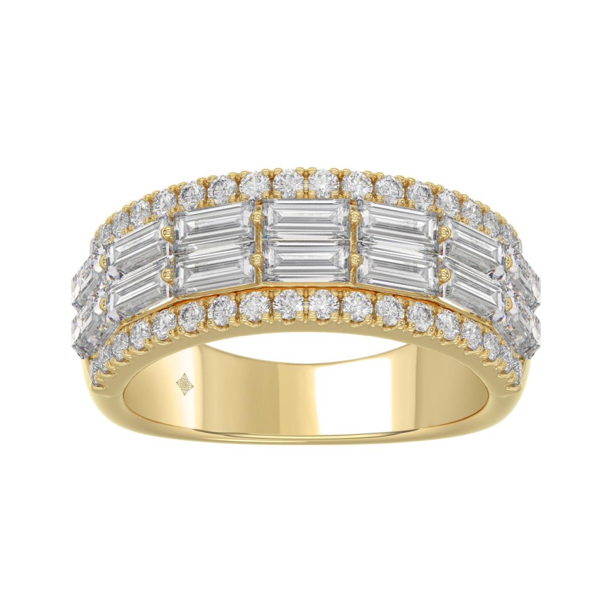 14K YELLOW GOLD 1 1/4CT ROUND/BAGUETTE DIAMOND LADIES BAND 1 14K YELLOW GOLD 1 1/4CT ROUND/BAGUETTE DIAMOND LADIES BAND - Image 1