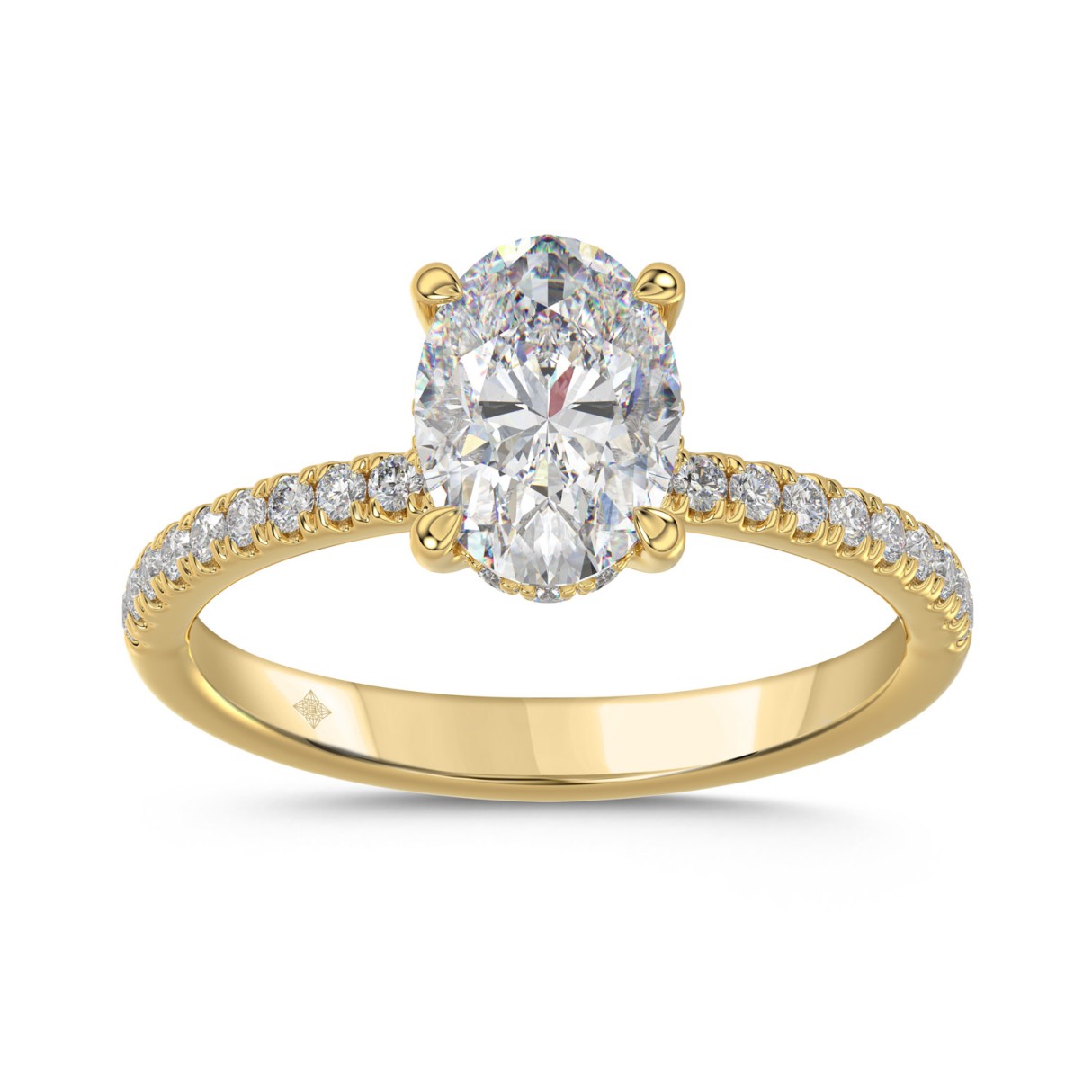 14K YELLOW GOLD 1 3/4CT ROUND/OVAL DIAMOND LADIES RING (CENTER STONE OVAL DIAMOND 1 1/2CT) 1 14K YELLOW GOLD 1 3/4CT ROUND/OVAL DIAMOND LADIES RING (CENTER STONE OVAL DIAMOND 1 1/2CT) - Image 1