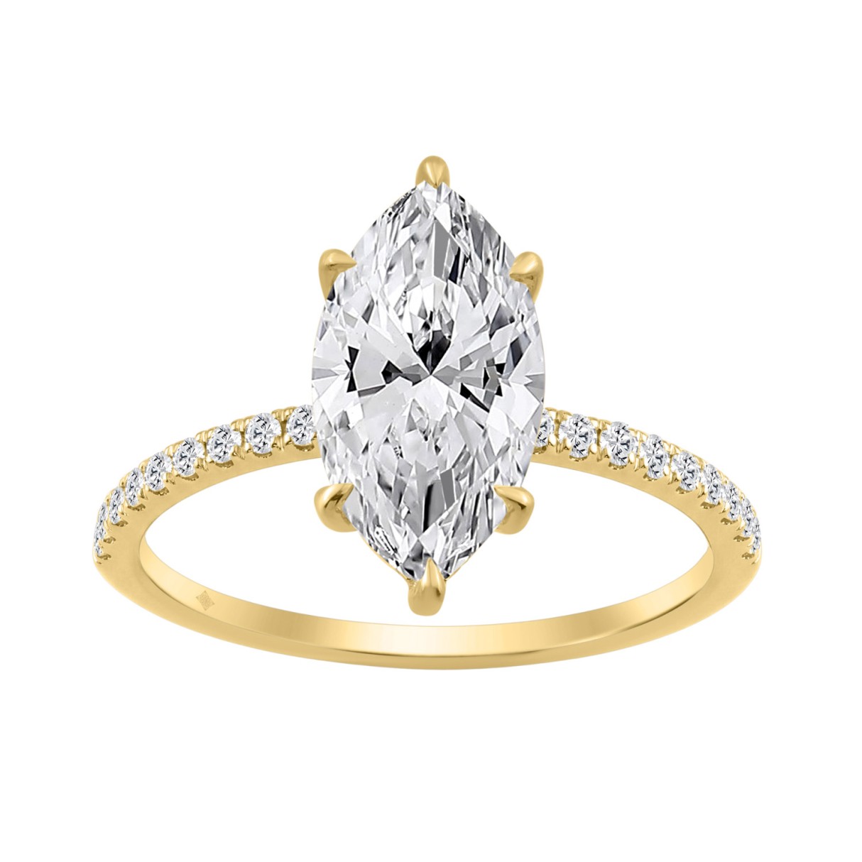 14K YELLOW GOLD 2 1/4CT MARQUISE/ROUND DIAMOND LADIES RING (CENTER STONE MARQUISE DIAMOND 2CT) 1 14K YELLOW GOLD 2 1/4CT MARQUISE/ROUND DIAMOND LADIES RING (CENTER STONE MARQUISE DIAMOND 2CT) - Image 1