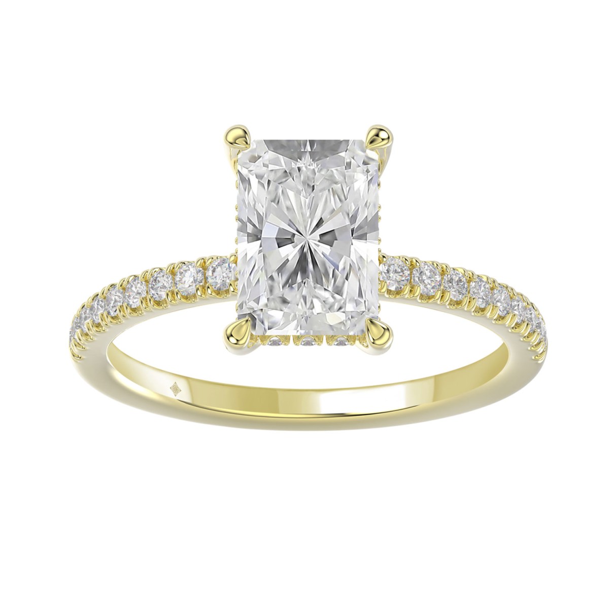 14K YELLOW GOLD 2 1/4CT ROUND/RADIANT DIAMOND LADIES RING (CENTER STONE RADIANT DIAMOND 2CT) 1 14K YELLOW GOLD 2 1/4CT ROUND/RADIANT DIAMOND LADIES RING (CENTER STONE RADIANT DIAMOND 2CT) - Image 1