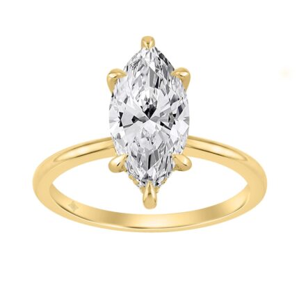 14K YELLOW GOLD 2.00CT MARQUISE/ROUND DIAMOND LADIES RING (CENTER STONE MARQUISE DIAMOND 2.00CT)