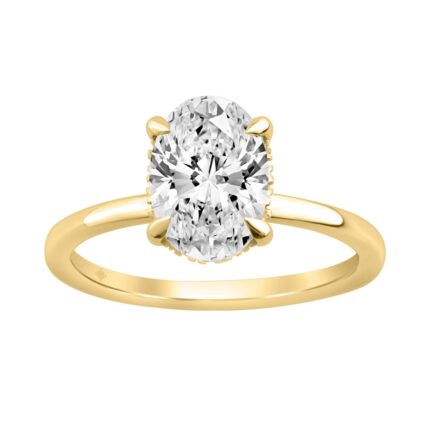 14K YELLOW GOLD 2.00CT OVAL/ROUND DIAMOND LADIES RING (CENTER STONE OVAL DIAMOND 2CT)