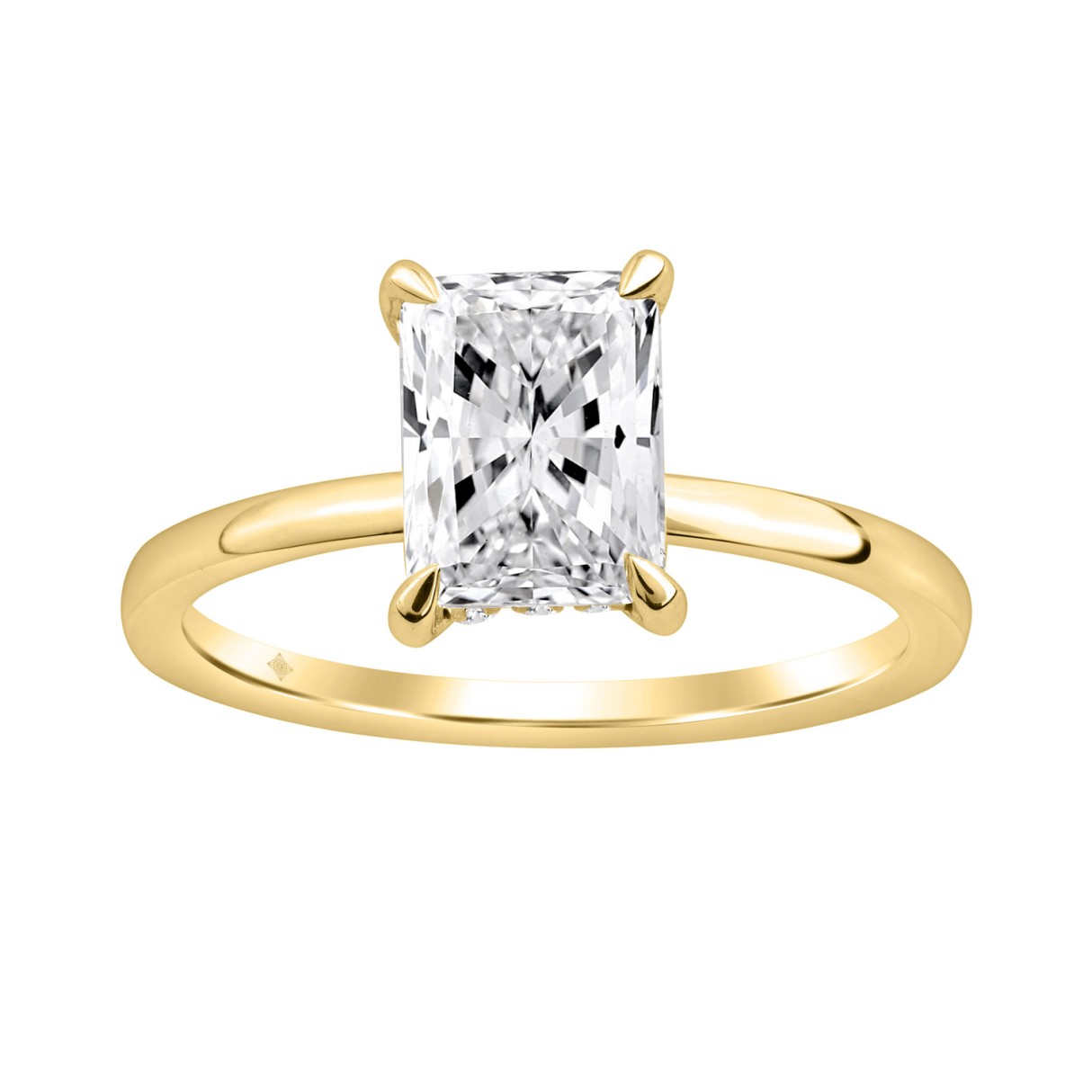 14K YELLOW GOLD 2.00CT ROUND/RADIANT DIAMOND LADIES RING (CENTER STONE RADIANT DIAMOND 2CT) 1 14K YELLOW GOLD 2.00CT ROUND/RADIANT DIAMOND LADIES RING (CENTER STONE RADIANT DIAMOND 2CT) - Image 1