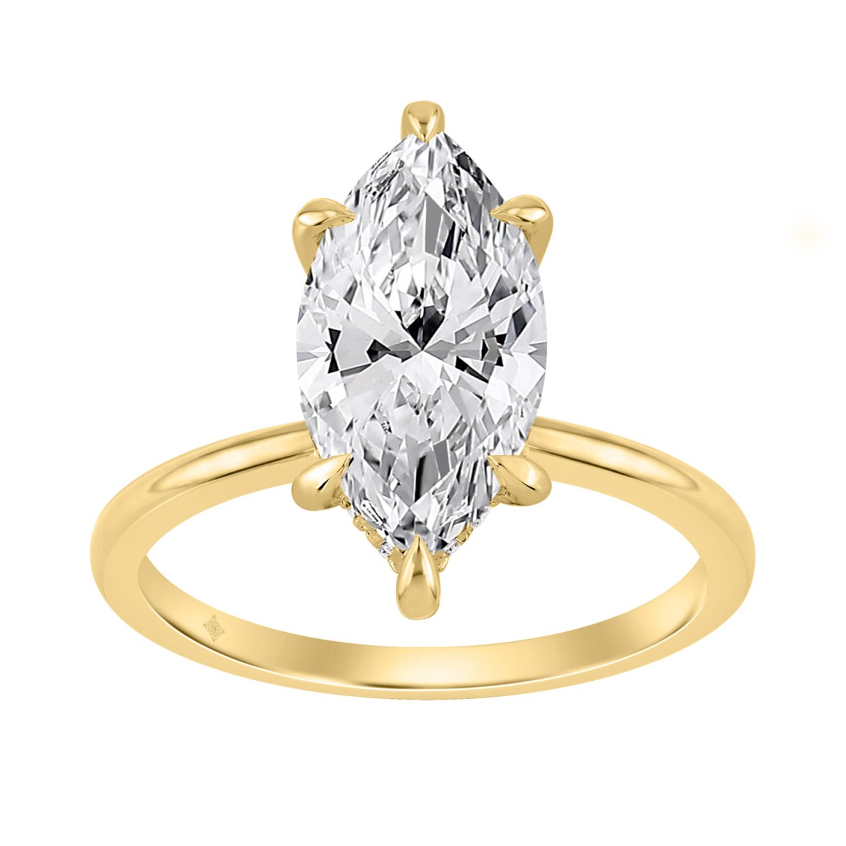 14K YELLOW GOLD 3 1/6CT MARQUISE DIAMOND LADIES RING (CENTER STONE MARQUISE DIAMOND 3.00CT) 1 14K YELLOW GOLD 3 1/6CT MARQUISE DIAMOND LADIES RING (CENTER STONE MARQUISE DIAMOND 3.00CT) - Image 1