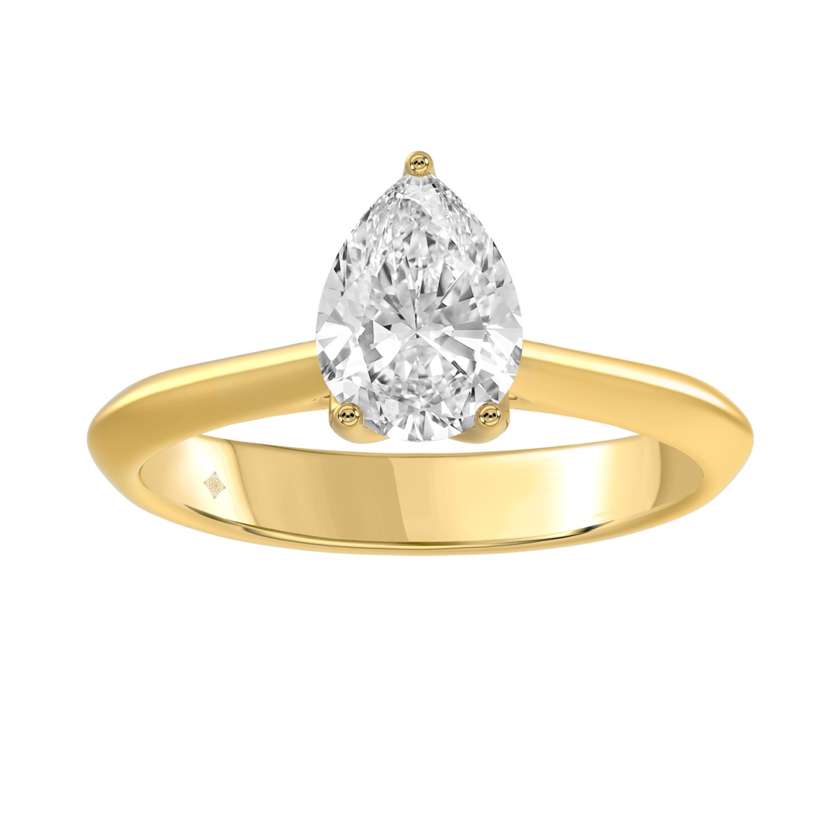 LADIES SOLITAIRE RING 1 1/2CT PEAR DIAMOND 14K YELLOW GOLD 1 LADIES SOLITAIRE RING 1 1/2CT PEAR DIAMOND 14K YELLOW GOLD - Image 1