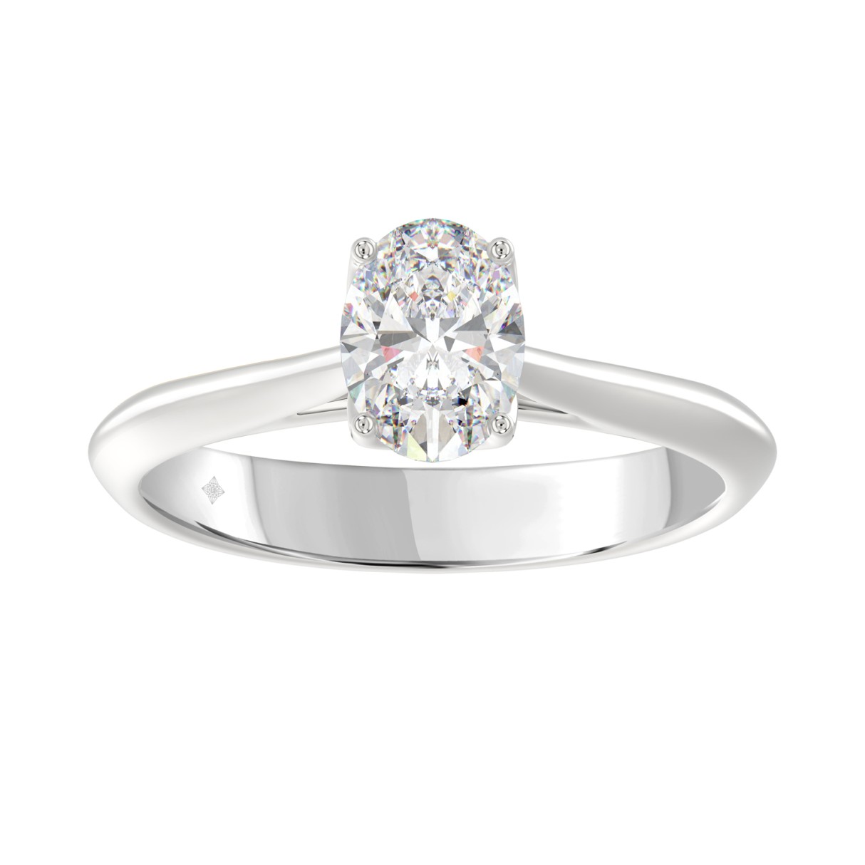 LADIES SOLITAIRE RING 1CT OVAL DIAMOND 14K WHITE GOLD 1 LADIES SOLITAIRE RING 1CT OVAL DIAMOND 14K WHITE GOLD - Image 1