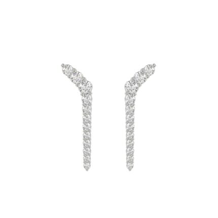 14K WHITE GOLD 1/2CT ROUND DIAMOND LADIES EARRINGS