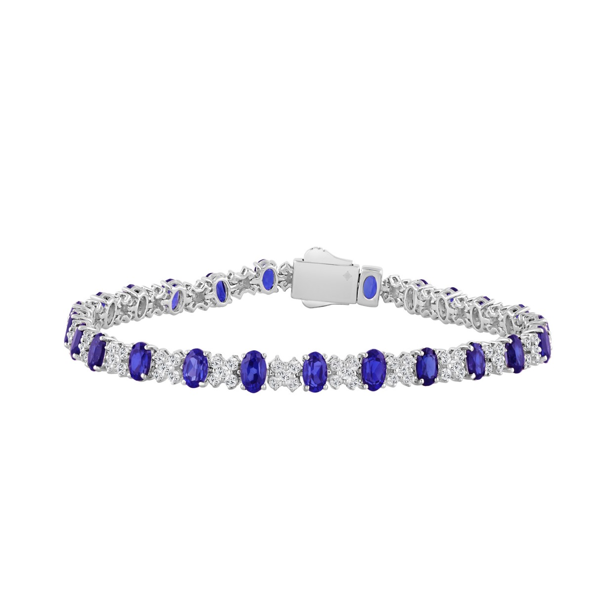 14K WHITE GOLD 10 3/8CT ROUND/TANZANITE OVAL DIAMOND LADIES BRACELET 1 14K WHITE GOLD 10 3/8CT ROUND/TANZANITE OVAL DIAMOND LADIES BRACELET - Image 1