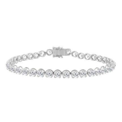 14K WHITE GOLD 9.00CT ROUND DIAMOND LADIES BRACELET