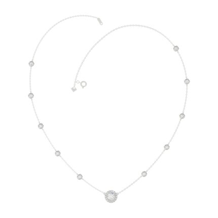 14K WHITE GOLD 2 1/4CT ROUND DIAMOND LADIES NECKLACE