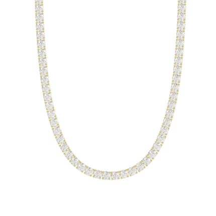 14K YELLOW GOLD 4 3/4CT 18" ROUND DIAMOND LADIES TENNIS NECKLACE