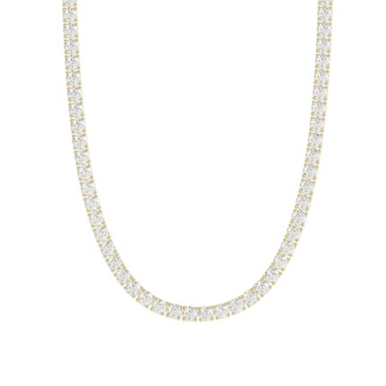 14K YELLOW GOLD 4 3/4CT 18" ROUND DIAMOND LADIES TENNIS NECKLACE