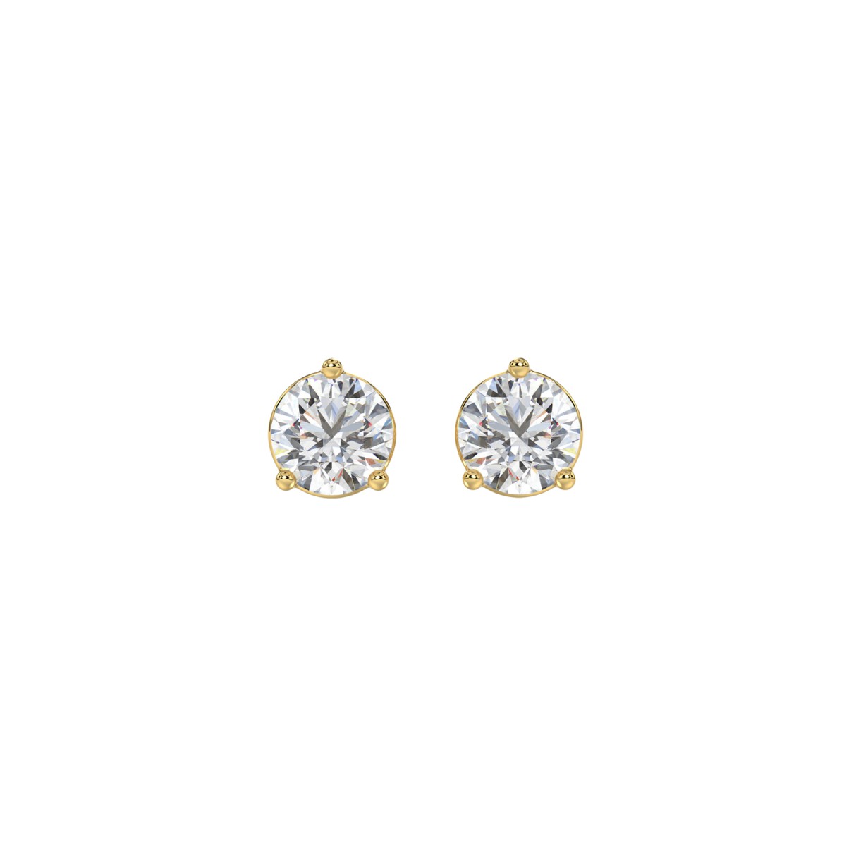 14K YELLOW GOLD 1CT ROUND DIAMOND LADIES SOLITAIRE EARRINGS 1 14K YELLOW GOLD 1CT ROUND DIAMOND LADIES SOLITAIRE EARRINGS - Image 1
