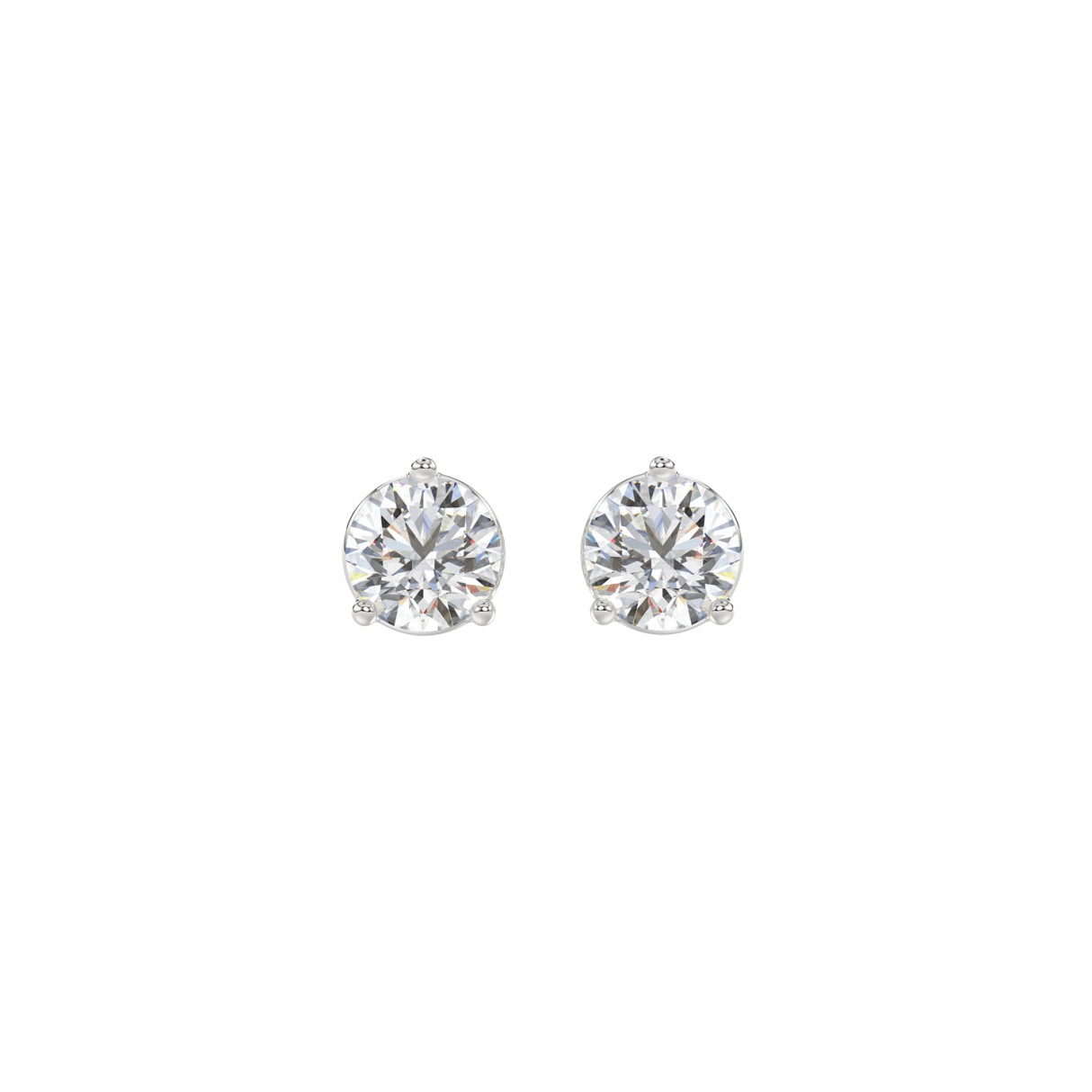 14K WHITE GOLD 1CT ROUND DIAMOND LADIES SOLITAIRE EARRINGS 1 14K WHITE GOLD 1CT ROUND DIAMOND LADIES SOLITAIRE EARRINGS - Image 1