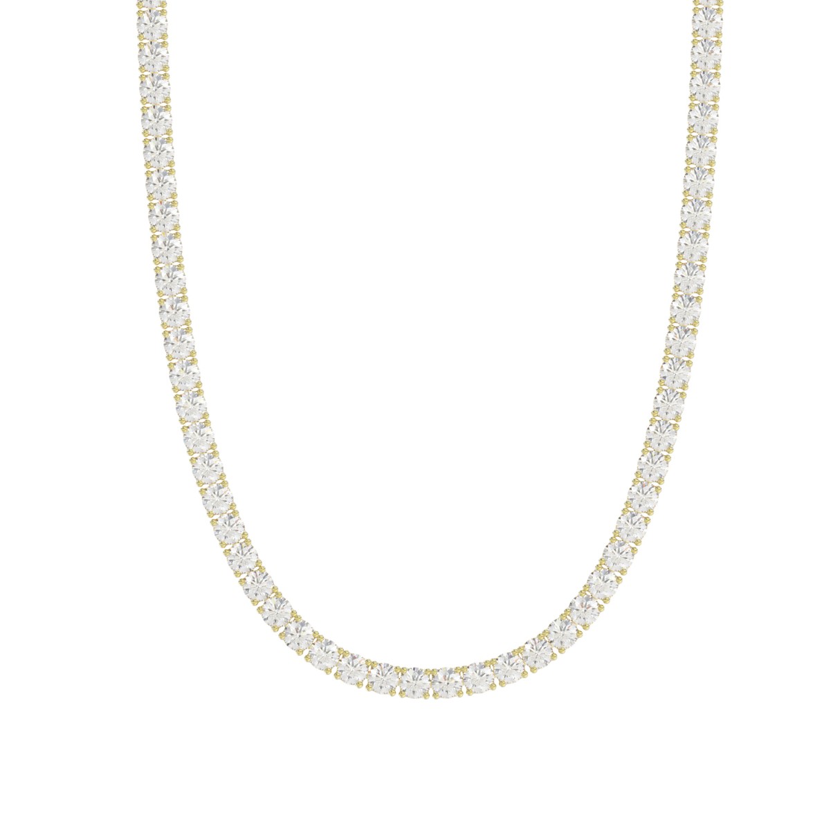 14K YELLOW GOLD 6 7/8CT 16" ROUND DIAMOND LADIES TENNIS NECKLACE 1 14K YELLOW GOLD 6 7/8CT 16" ROUND DIAMOND LADIES TENNIS NECKLACE - Image 1