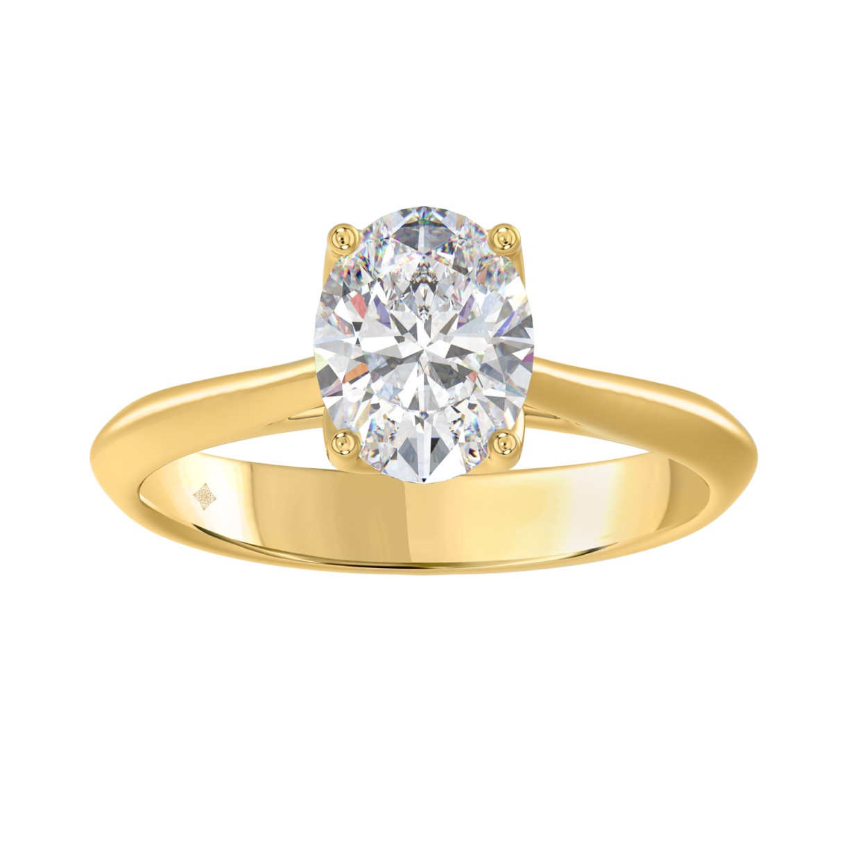 LADIES SOLITAIRE RING 2CT OVAL DIAMOND 14K YELLOW GOLD 1 LADIES SOLITAIRE RING 2CT OVAL DIAMOND 14K YELLOW GOLD - Image 1