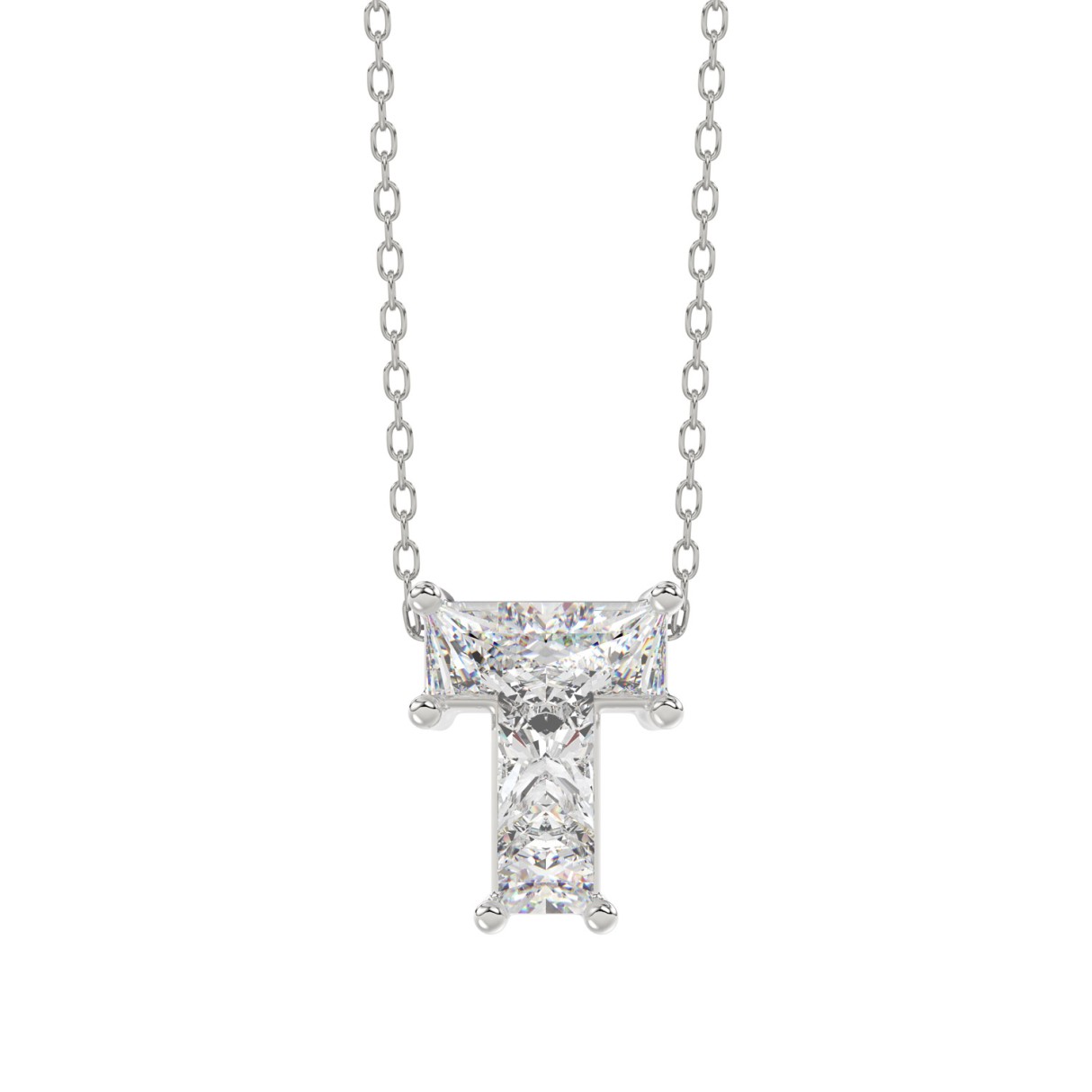 10K WHITE GOLD 1.00CT FANCY CUT ALPHABET DIAMOND LADIES PENDANT WITH CHAIN 1 10K WHITE GOLD 1.00CT FANCY CUT ALPHABET DIAMOND LADIES PENDANT WITH CHAIN - Image 1