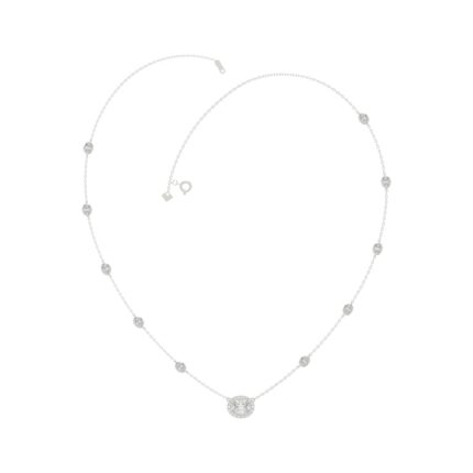 14K WHITE GOLD 2 1/4CT ROUND/OVAL DIAMOND LADIES NECKLACE