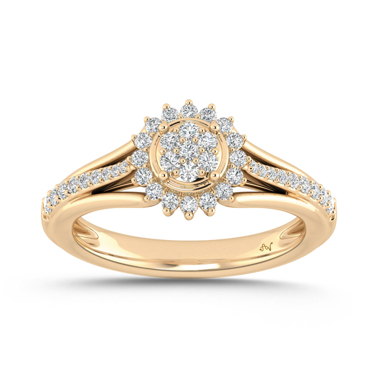 LADIES RING 0.33CT ROUND DIAMOND 10K YELLOW GOLD 1 LADIES RING 0.33CT ROUND DIAMOND 10K YELLOW GOLD - Image 1