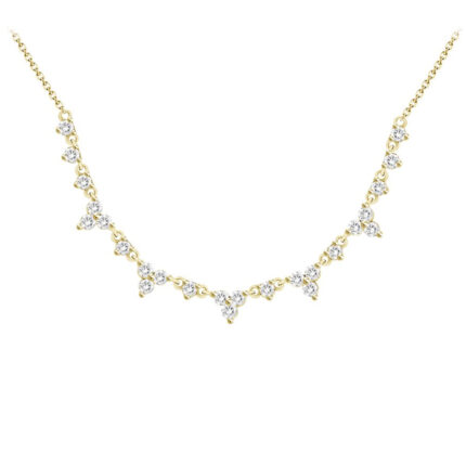 LADIES NECKLACE 0.50CT ROUND DIAMOND 14K YELLOW GOLD