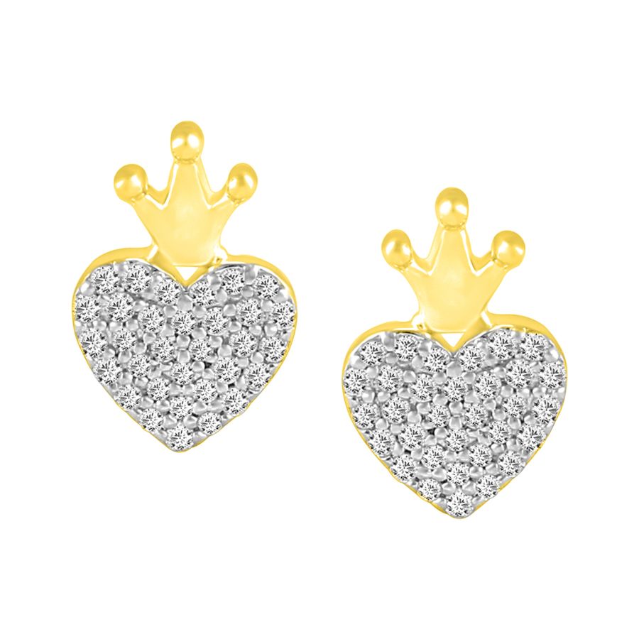 LADIES EARRINGS 0.15CT ROUND DIAMOND 10K YELLOW GOLD 1 LADIES EARRINGS 0.15CT ROUND DIAMOND 10K YELLOW GOLD - Image 1