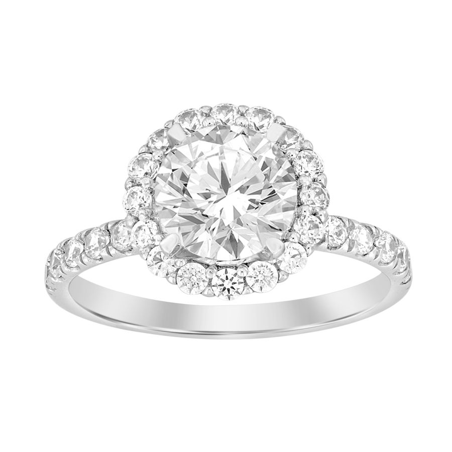 LADIES SEMI MOUNT RING 0.75CT ROUND DIAMOND 14K WHITE GOLD (CENTER STONE 1.00CT ROUND DIAMOND) 1 LADIES SEMI MOUNT RING 0.75CT ROUND DIAMOND 14K WHITE GOLD (CENTER STONE 1.00CT ROUND DIAMOND) - Image 1