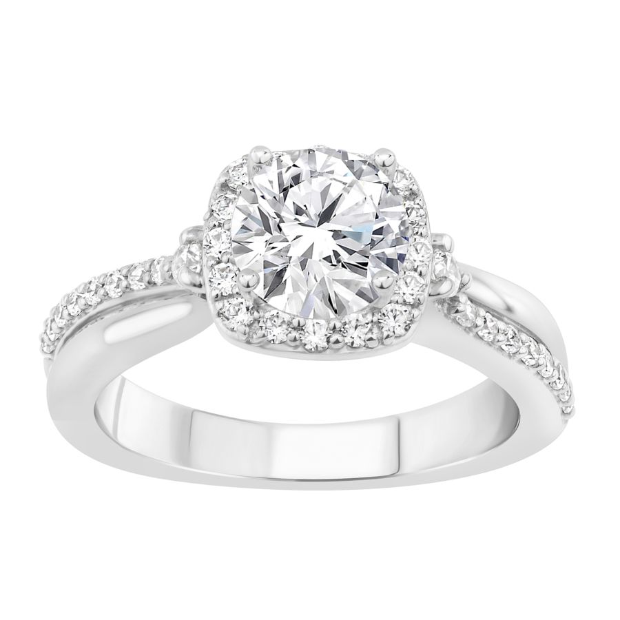 LADIES RING SEMI MOUNT 0.35CT ROUND DIAMOND 14K WHITE GOLD 1 LADIES RING SEMI MOUNT 0.35CT ROUND DIAMOND 14K WHITE GOLD - Image 1