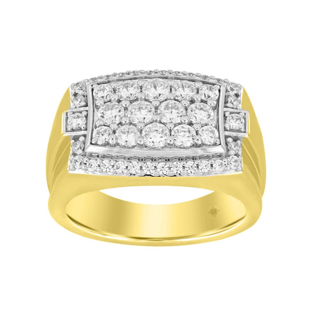 MEN'S RING 1 1/2CT ROUND DIAMOND 14K YELLOW GOLD 1 MEN'S RING 1 1/2CT ROUND DIAMOND 14K YELLOW GOLD - Image 1