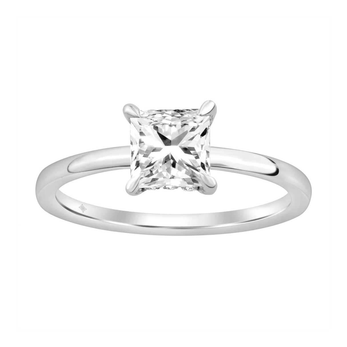 14K WHITE GOLD 2.00CT ROUND/PRINCESS DIAMOND LADIES RING (CENTER STONE PRINCESS DIAMOND 2.00CT) 1 14K WHITE GOLD 2.00CT ROUND/PRINCESS DIAMOND LADIES RING (CENTER STONE PRINCESS DIAMOND 2.00CT) - Image 1