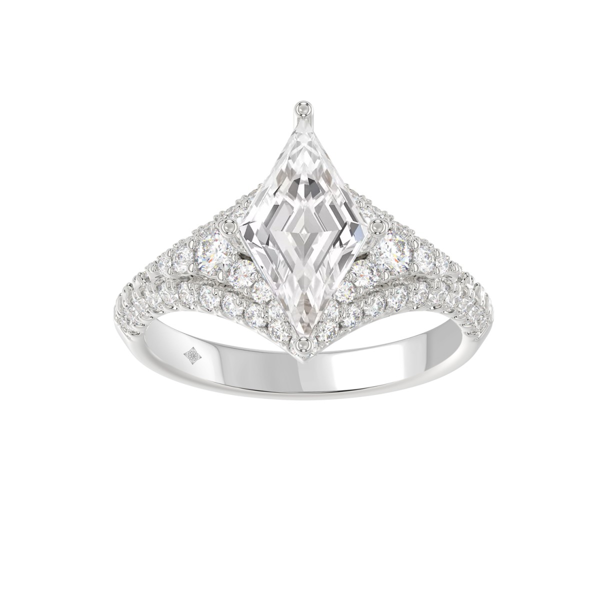 14K WHITE GOLD 3 3/4CT ROUND/PRINCESS DIAMOND LADIES RING 1 14K WHITE GOLD 3 3/4CT ROUND/PRINCESS DIAMOND LADIES RING - Image 1