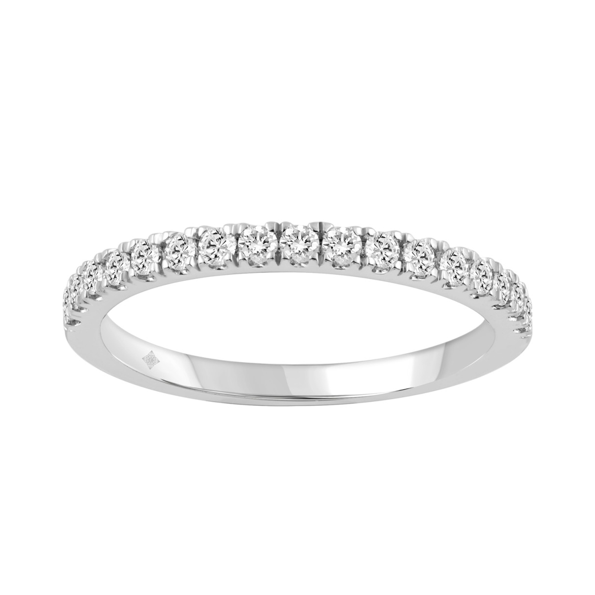 14K WHITE GOLD 3/8CT ROUND DIAMOND LADIES BAND 1 14K WHITE GOLD 3/8CT ROUND DIAMOND LADIES BAND - Image 1