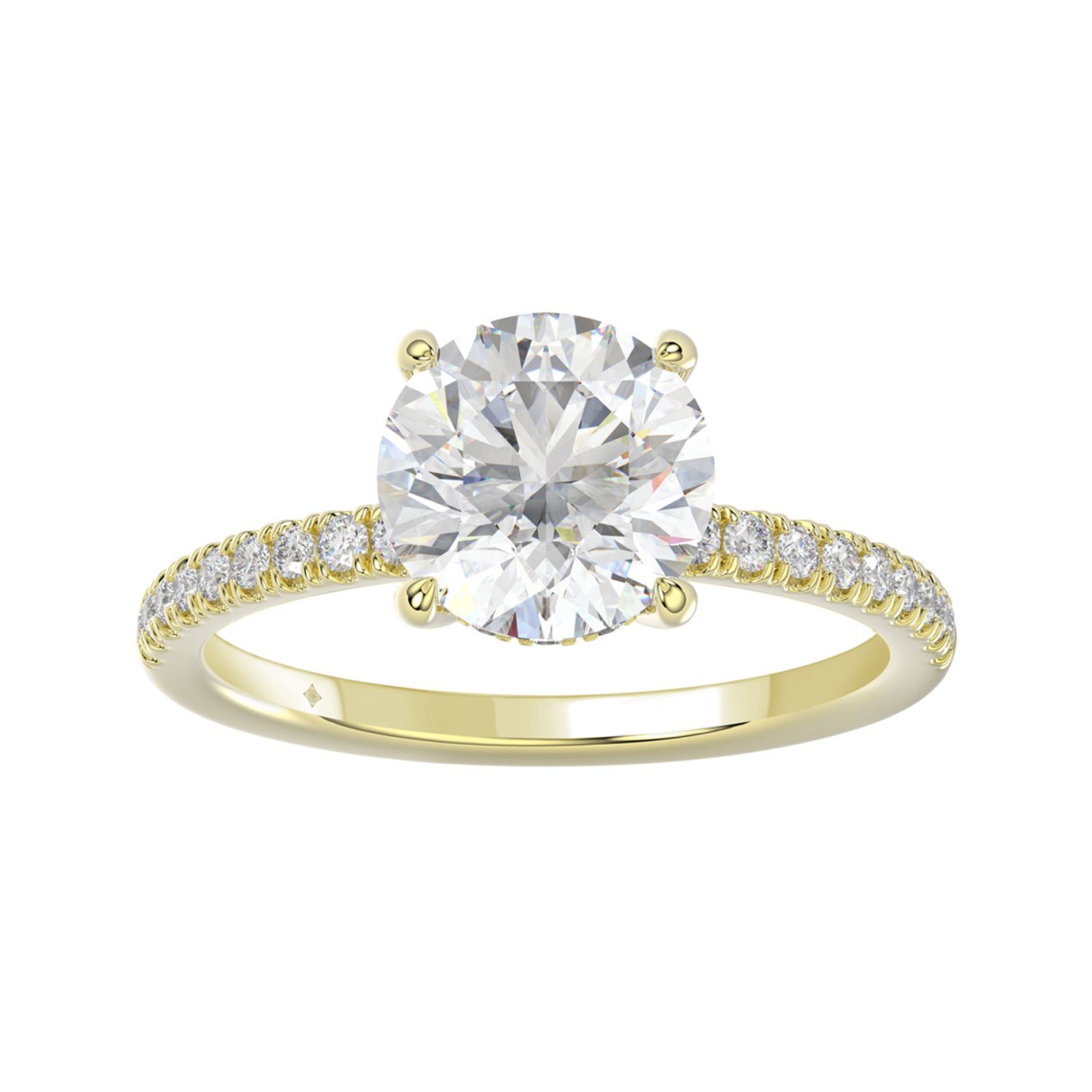 14K YELLOW GOLD 2 1/4CT ROUND DIAMOND LADIES RING (CENTER STONE ROUND DIAMOND 2CT) 1 14K YELLOW GOLD 2 1/4CT ROUND DIAMOND LADIES RING (CENTER STONE ROUND DIAMOND 2CT) - Image 1