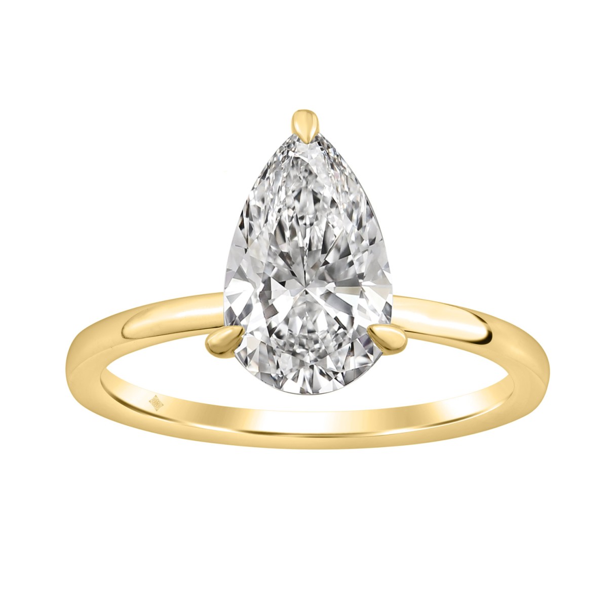 14K YELLOW GOLD 2.00CT PEAR/ROUND DIAMOND LADIES RING (CENTER STONE PEAR DIAMOND 2CT) 1 14K YELLOW GOLD 2.00CT PEAR/ROUND DIAMOND LADIES RING (CENTER STONE PEAR DIAMOND 2CT) - Image 1