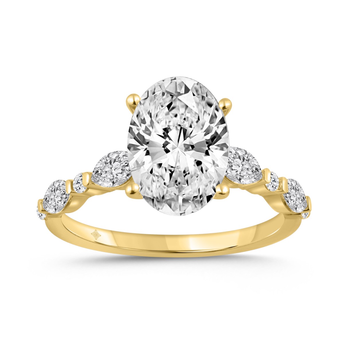 14K YELLOW GOLD 4.00CT ROUND/OVAL/MARQUISE DIAMOND LADIES RING 1 14K YELLOW GOLD 4.00CT ROUND/OVAL/MARQUISE DIAMOND LADIES RING - Image 1