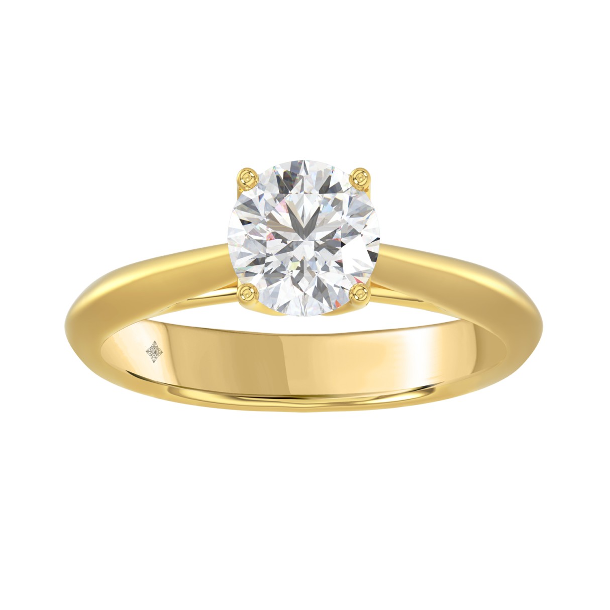 LADIES SOLITAIRE RING 1CT ROUND DIAMOND 14K YELLOW GOLD 1 LADIES SOLITAIRE RING 1CT ROUND DIAMOND 14K YELLOW GOLD - Image 1
