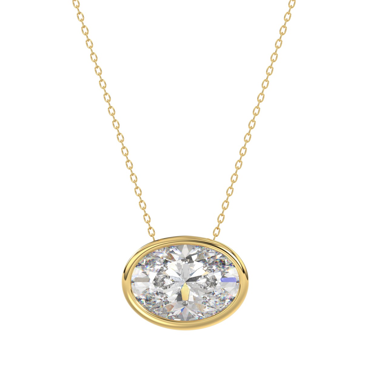 LADIES SOLITAIRE PENDANT 2CT OVAL DIAMOND 14K YELLOW GOLD 1 LADIES SOLITAIRE PENDANT 2CT OVAL DIAMOND 14K YELLOW GOLD - Image 1